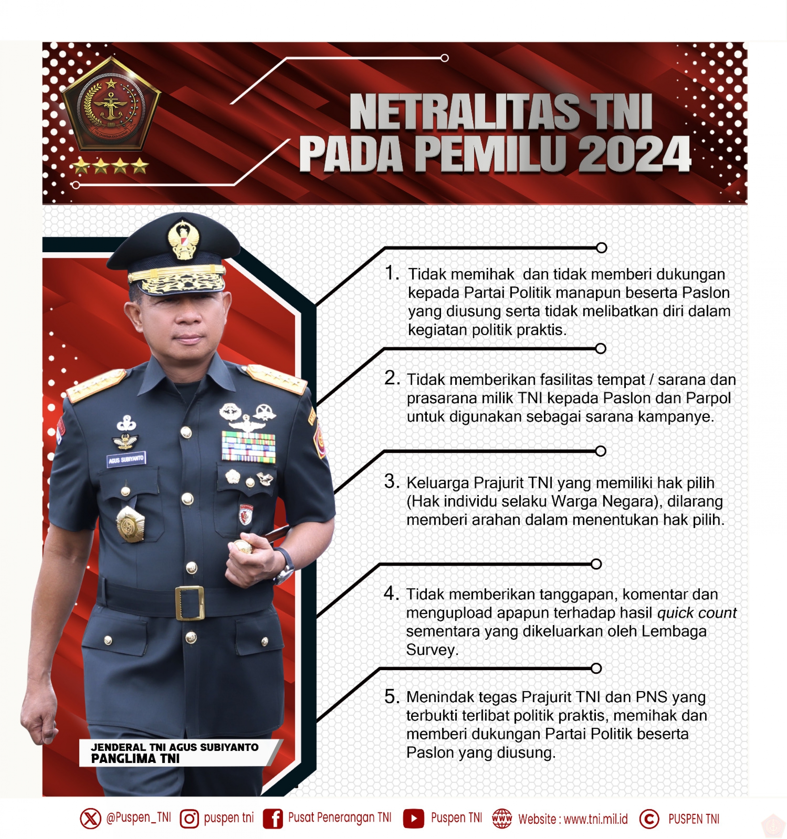 Banner Netralitas  TNI   Pada   Pemilu 2024